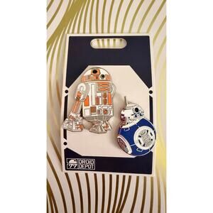 Disney Parks Star Wars Galaxy Edge Droid Depot BB8 & R2D2 Pin Set NEW